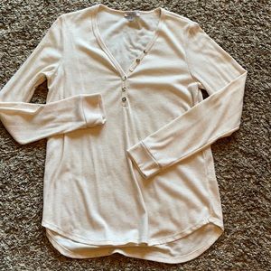 White Butch long sleeve v-neck top